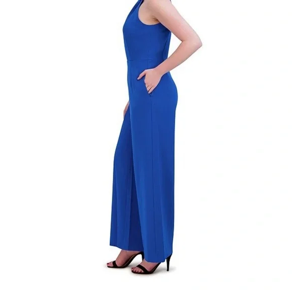 Julia Jordan Cobalt Blue Halter Jumpsuit - Picture 5 of 8
